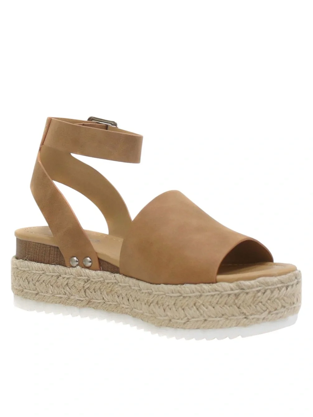 Soda TOPIC Open Toe Ankle Strap Espadrilles Flatform Wedge Sandal Size 8.5